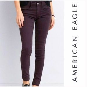 AEO Purple Super Stretch Jegging Skinny Leg Jeggings 6 Short
